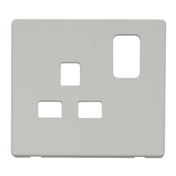 Click SCP435PW 1 Gang 13A Switched Socket Cover Plate - White