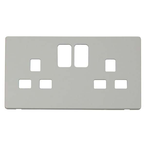Click SCP436PW 2 Gang 13A Switched Socket Cover Plate - White