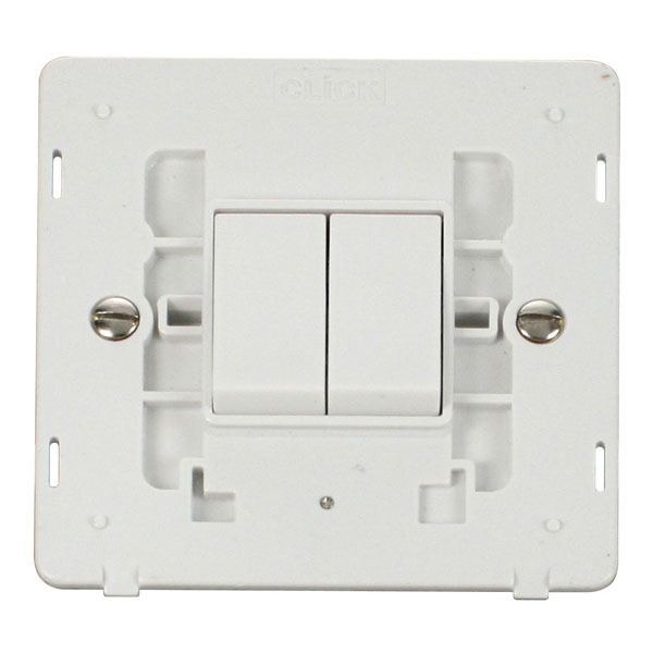 Click SIN012PW 10AX 2 Gang 2 Way Switch Insert - White