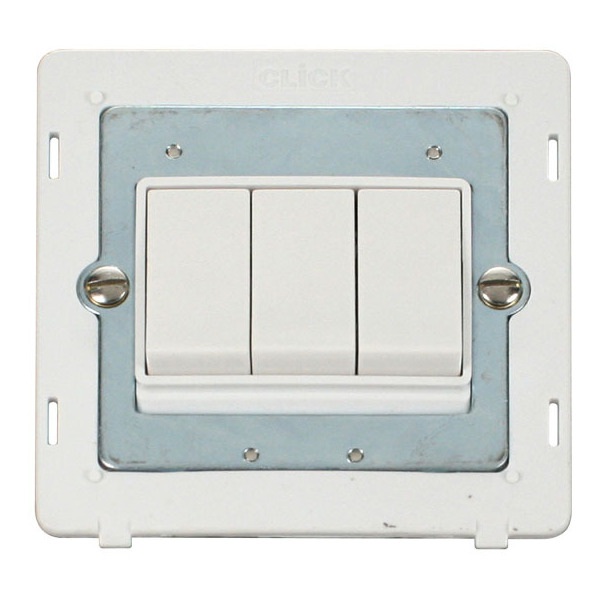 Click SIN013PW 10AX 3 Gang 2 Way Switch Insert - White