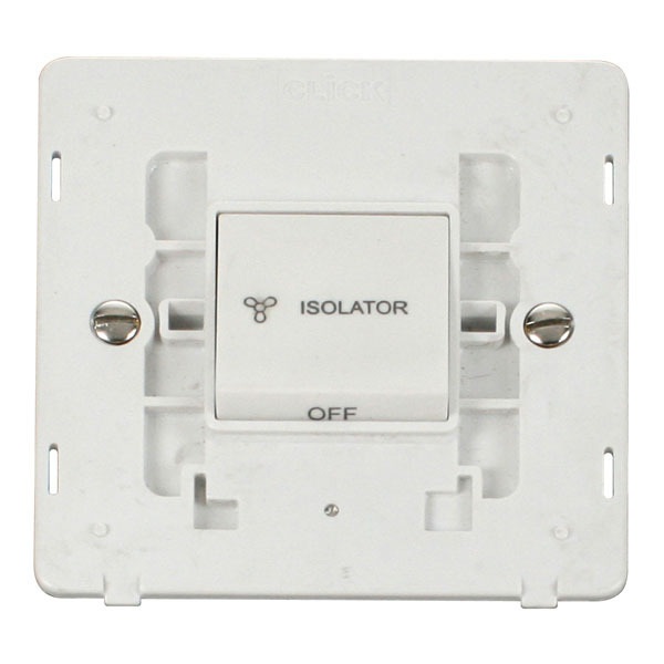Click SIN020PW 10A 3 Pole Fan Isolation Switch Insert - White