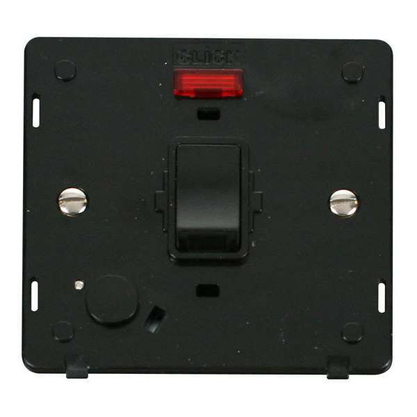 Click SIN023BK 20A DP Switch With Flex Outlet & Neon Insert - Black