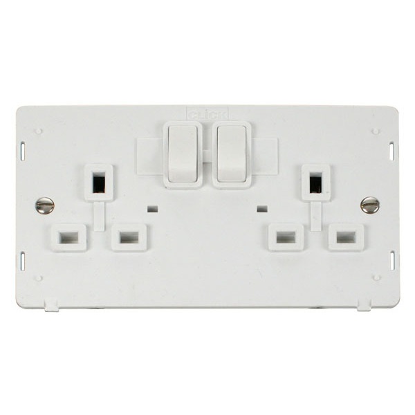 Click SIN036PW 2 Gang 13A DP Switched Socket Insert - White