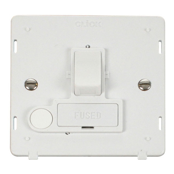 Click SIN051PW 13A Fused Switched Connection Unit With Flex Outlet Insert - White