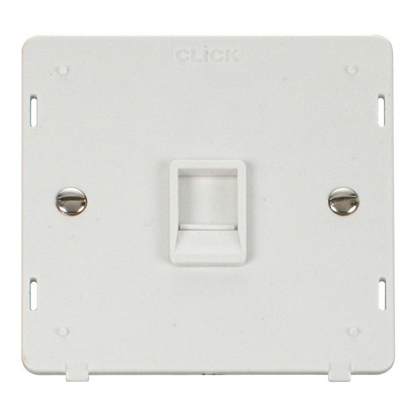 Click SIN115PW Single RJ11 Socket Outlet Insert - White
