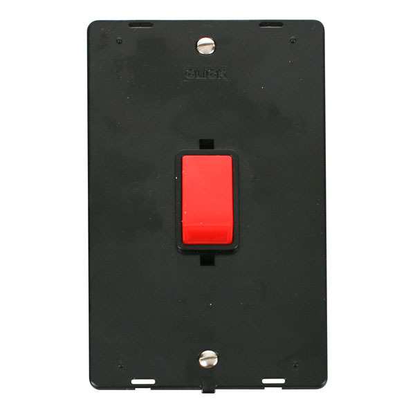Click SIN202BK 45A 2 Gang Plate DP Switch Insert - Black