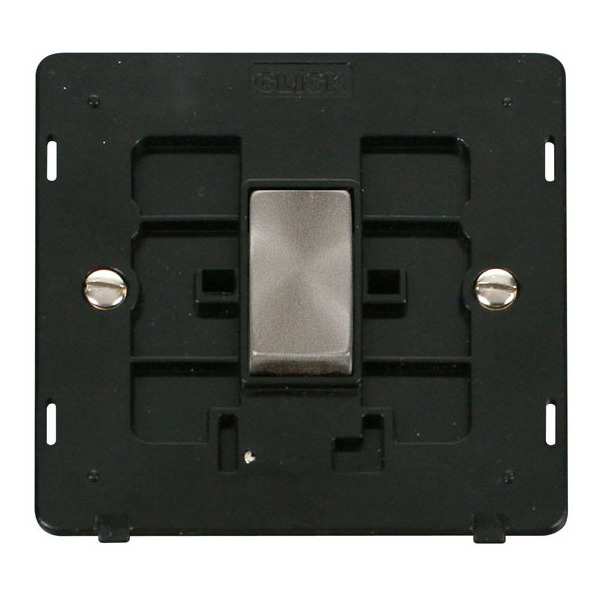 Click SIN411BKBS INGOT 10AX 1 Gang 2 Way Switch Insert - Black / Brushed Stainless