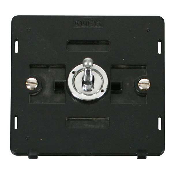 Click SIN421CH 10AX 1 Gang 2 Way Toggle Switch Insert - Chrome