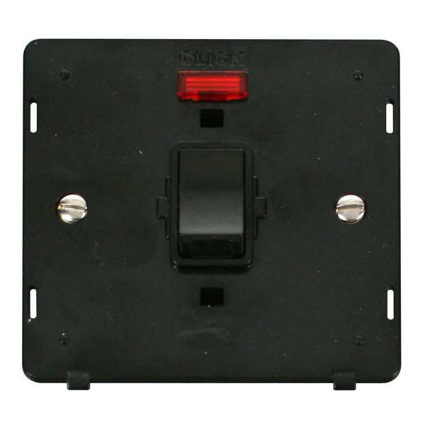 Click SIN623BK 20A 1 Gang DP Switch With Neon Insert - Black