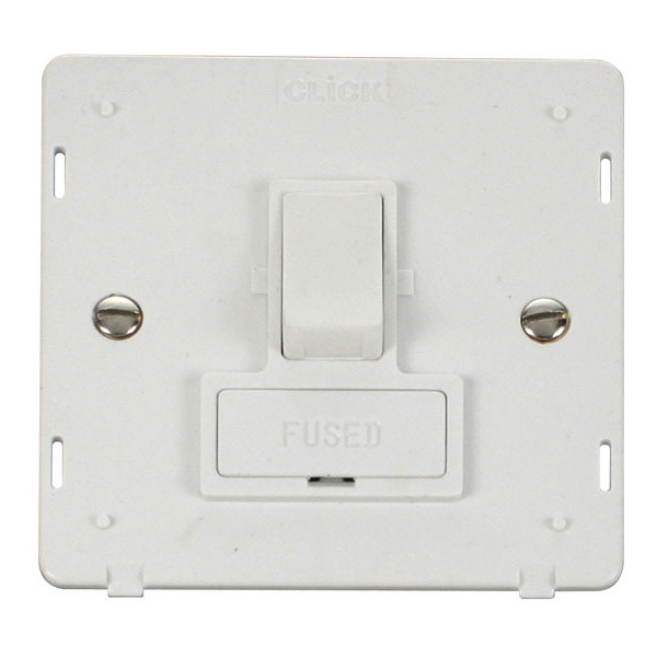 Click SIN651PW 13A Fused Switched Connection Unit Insert - White