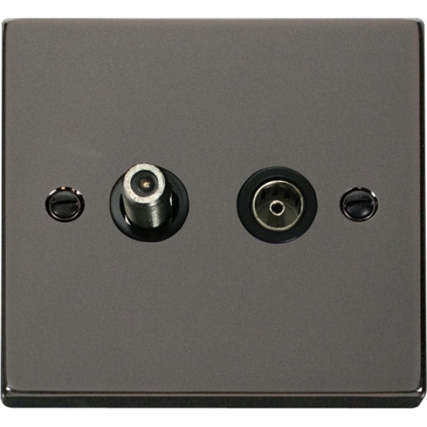 Click VPBN157BK 1 Gang Satellite & Isolated Coaxial Socket Outlet