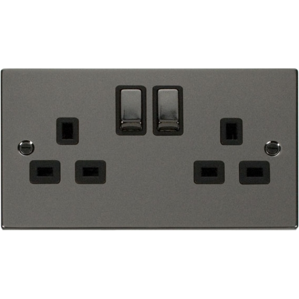 Click VPBN536BK 2 Gang 13A DP ‘Ingot’ Switched Socket Outlet