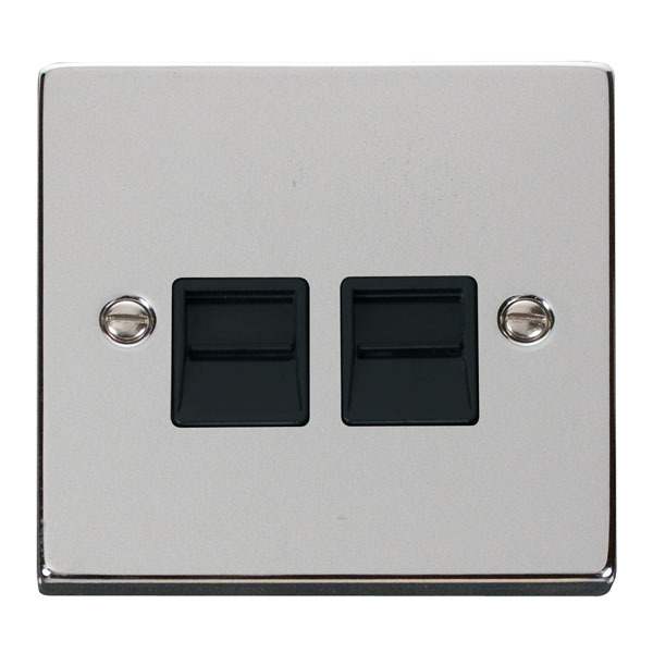 Click VPCH126BK Twin Telephone Socket Outlet Secondary
