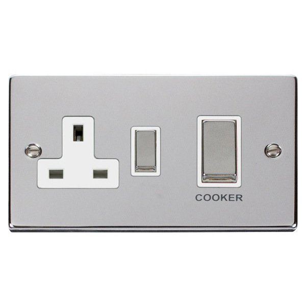 Click VPCH504WH Ingot 45A DP Switch + 13A Switched Socket