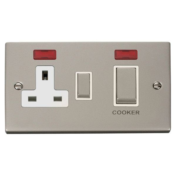 Click VPPN505WH Ingot 45A DP Switch + 13A Switched Socket & Neons (2)