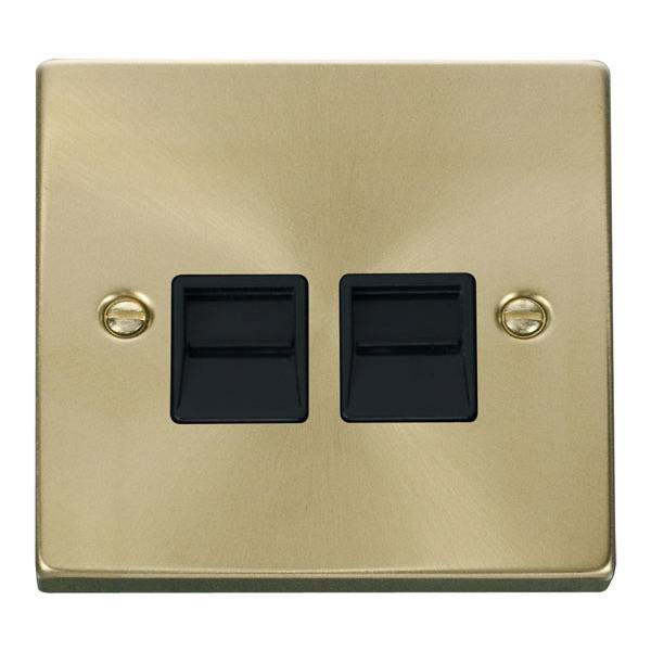 Click VPSB121BK Twin Telephone Socket Outlet Master