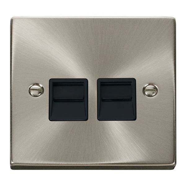 Click VPSC126BK Twin Telephone Socket Outlet Secondary