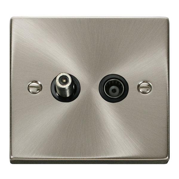 Click VPSC157BK 1 Gang Satellite & Isolated Coaxial Socket Outlet