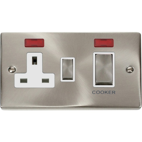 Click VPSC505WH Ingot 45A DP Switch + 13A Switched Socket & Neons (2)