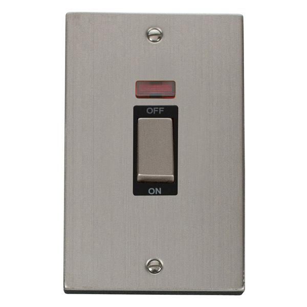Click VPSS503BK Ingot 2 Gang 45A DP Switch With Neon
