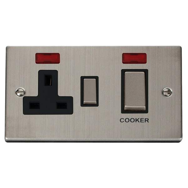 Click VPSS505BK Ingot 45A DP Switch + 13A Switched Socket & Neons (2)