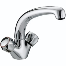 Club Monobloc Sink Mixer With Metal Heads Chrome Plated