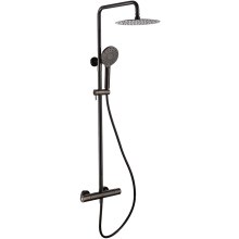 Compact Rround Exposed Therm Shower Column Black 758mm