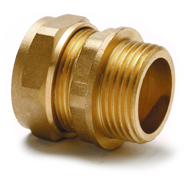 Straight Adaptor Parallel Male 15mm X 1/4" Copper
