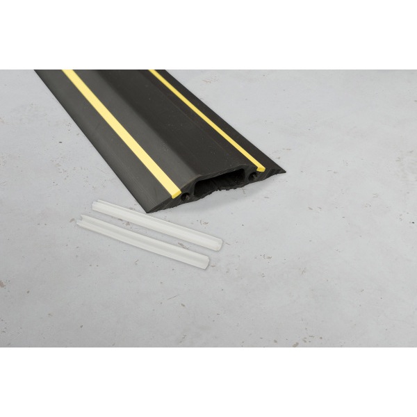 D-Line FC83H/9M 1 Metre Length Black/Yellow Medium Duty Cable Cover 30x10mm - 83mm Wide