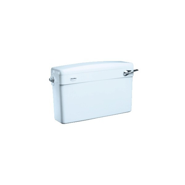 Dudley Slimline Low Level White Plastic Toilet Cistern (White Front Lever) SISO