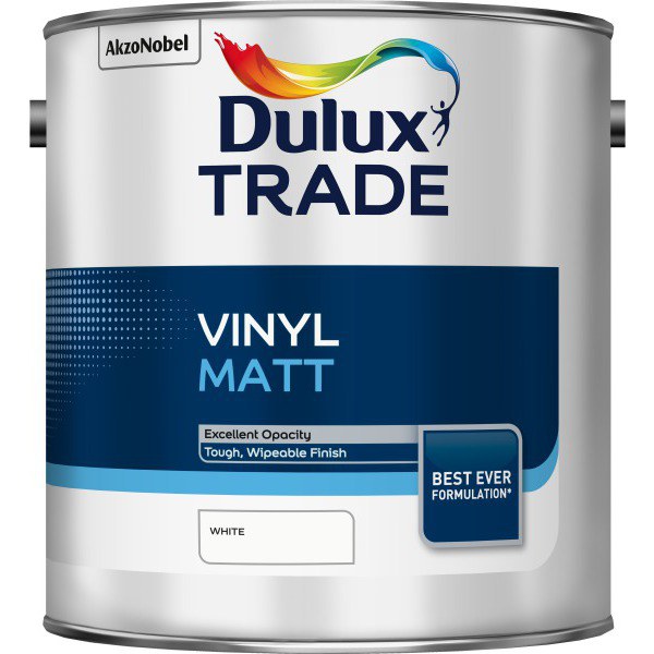 Dulux Trade Vinyl Matt White 2.5ltr