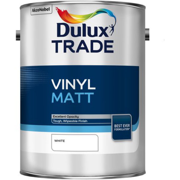 Dulux Trade Vinyl Matt White 5ltr