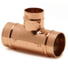 End Feed Equal Tee Copper Pipe Fittings 22mm