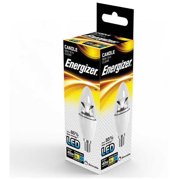Energizer Candle LED Lamps Dimmable ES Cap S8118 6.5W