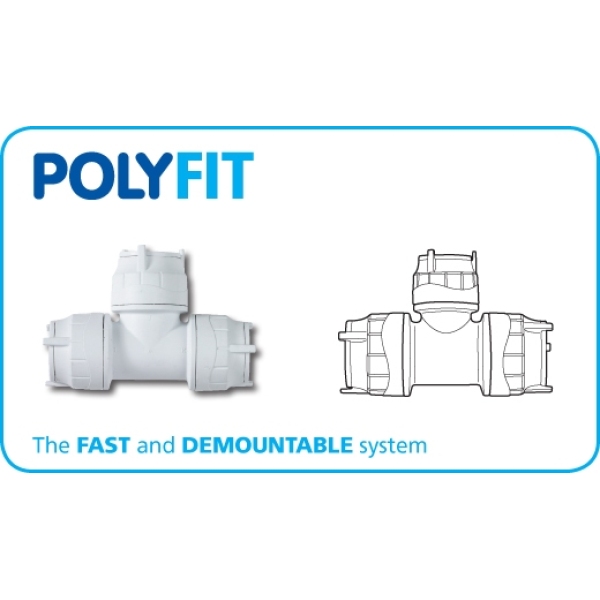 Polyfit Equal Tee 28mm White