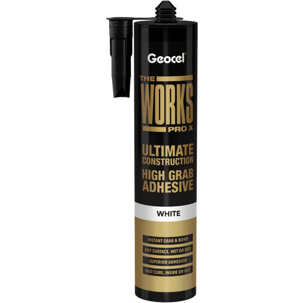 Geocel The Works Pro X Ultimate Construction High Grab Adhesive White 290ml