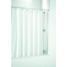 Coram Shower - Bathscreen for use with a Shower Curtain 250mm Plain Glass/Chrome