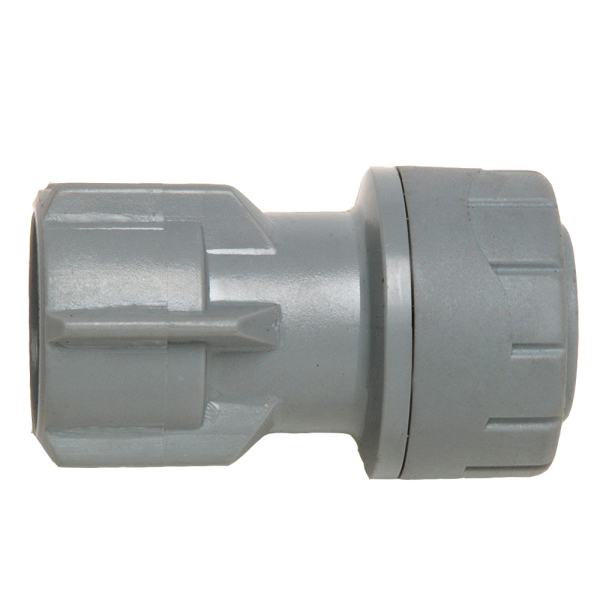 Polyplumb Hand Tighten Tap Connector (Not suitable for Central Heating) 15mm x 1/2" Grey