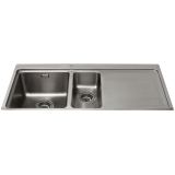 KVF22RSS One and a half bowl flush fit sink with right hand drainer
