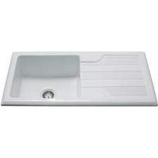 KC23WH Inset ceramic traditional single bowl sink