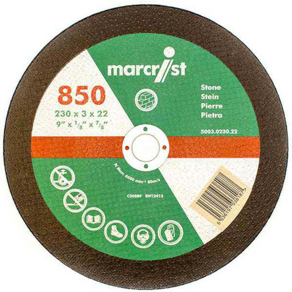 Marcrist 850 Stone Cutting Disc Flat 230mmx3x22