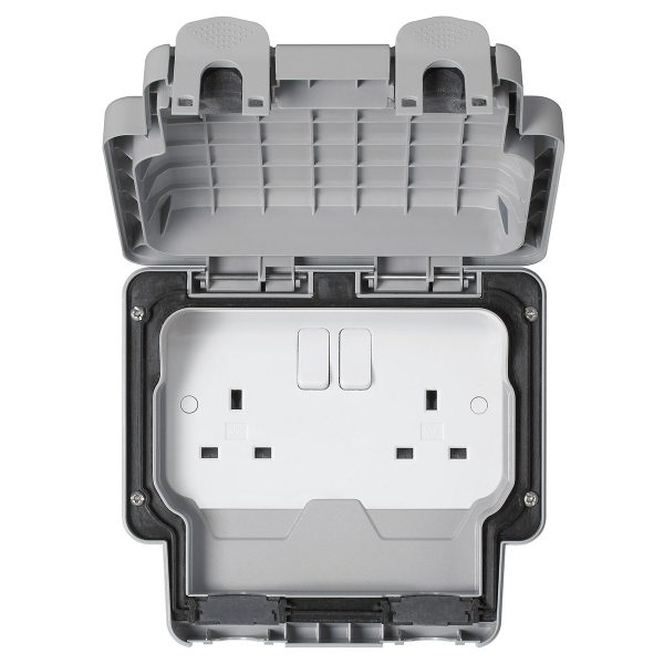 MK K56482GRY 2Gang Switched Socket