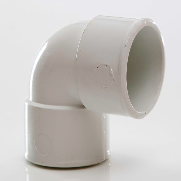 MUPVC Wastepipe Knuckle Bend 90 White 32mm