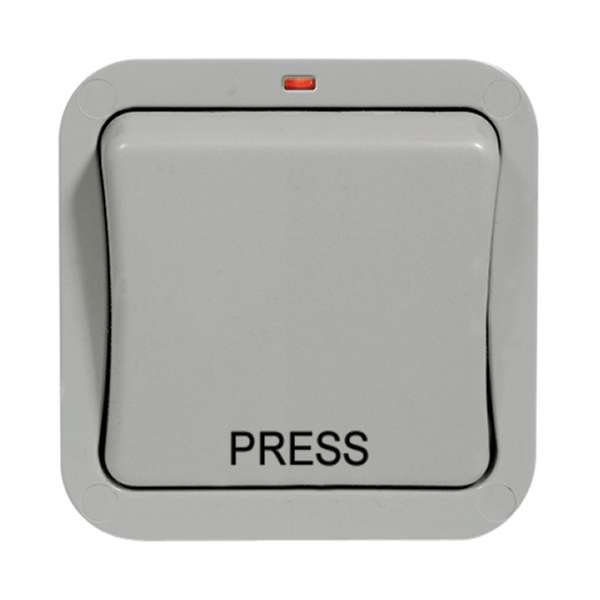 Nexus Weatherproof WP14 1G 2Way 20 Amp IP66 Retractive Press Switch