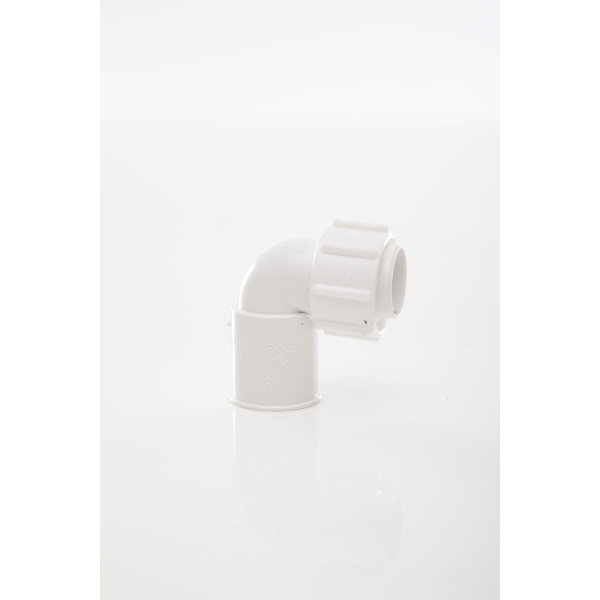Polypipe ABS Overflow Bent Adaptor 21.5mm White