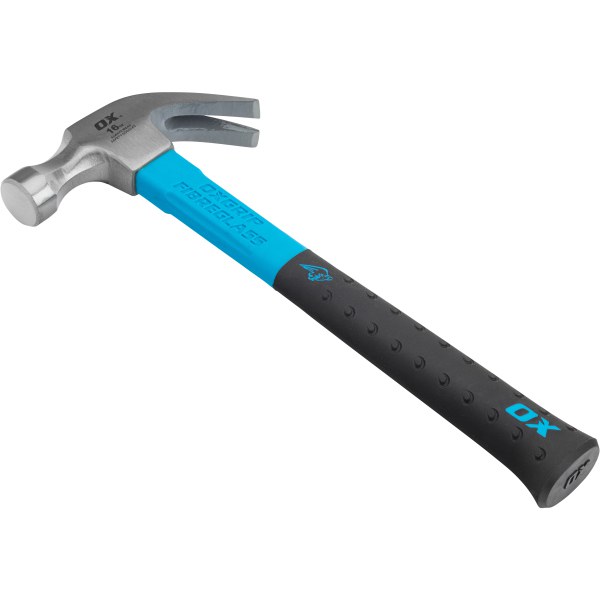 OX Tools Fibreglass Handle Claw Hammer 16oz