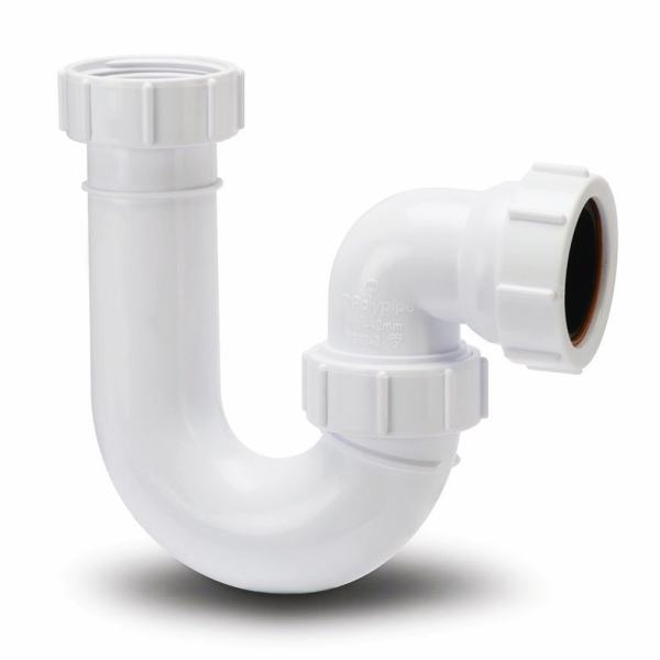Polypipe 32mm Tubular Trap Swivel Seal White P Trap 38mm