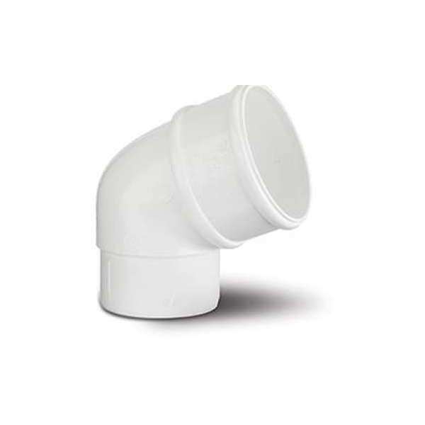 Polypipe 68mm x 112.5 Deg Downpipe Offset Bend White