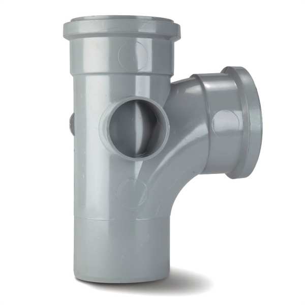Polypipe Equal Single Branch 110mm x 92.5 Degrees Grey