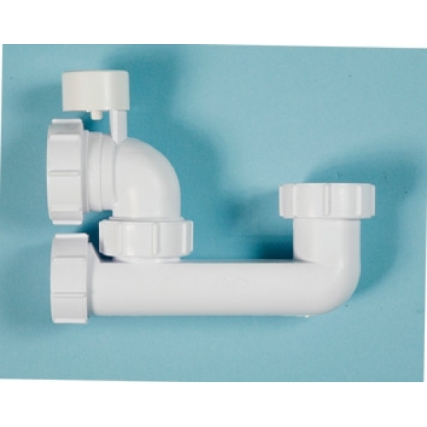 Polypipe Low Level Bath Trap 40mm x 38mm Anti - Syphon White